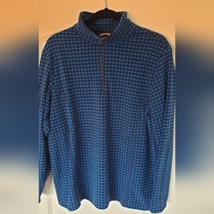 Lands' End Houndstooth Quarter Zip Fleece